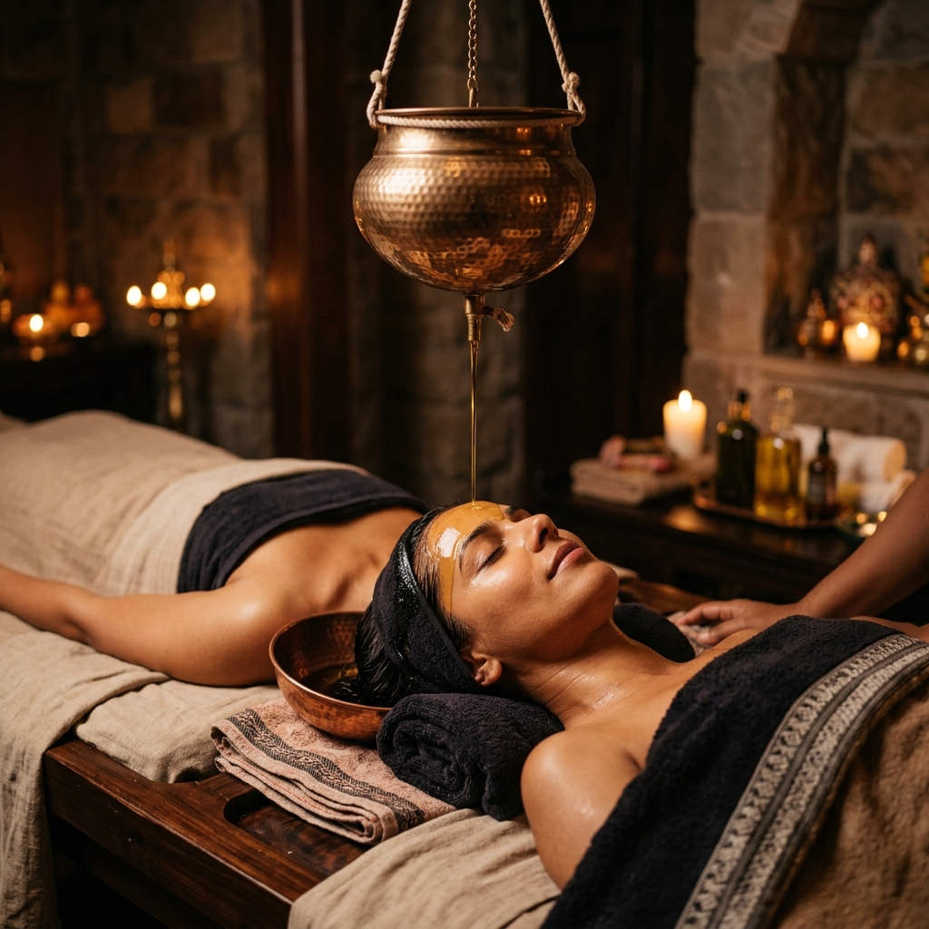 Shirodhara oil therapy